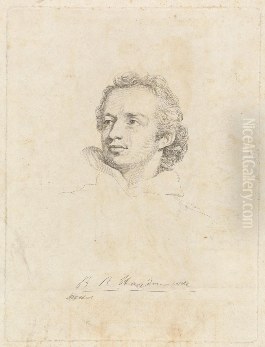 Portrait of, Benjamin Robert Haydon Oil Painting by Benjamin Haydon