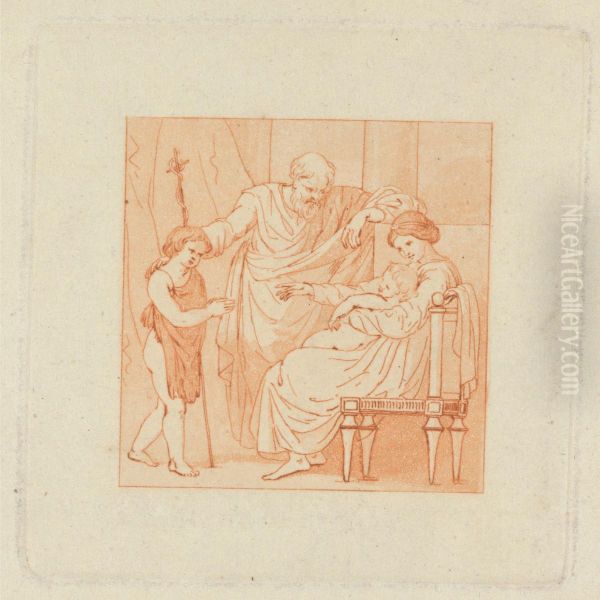 [One from] Two Albums, containing a total of 213 drawings by Stothard for book illustrations Oil Painting by Thomas Stothard
