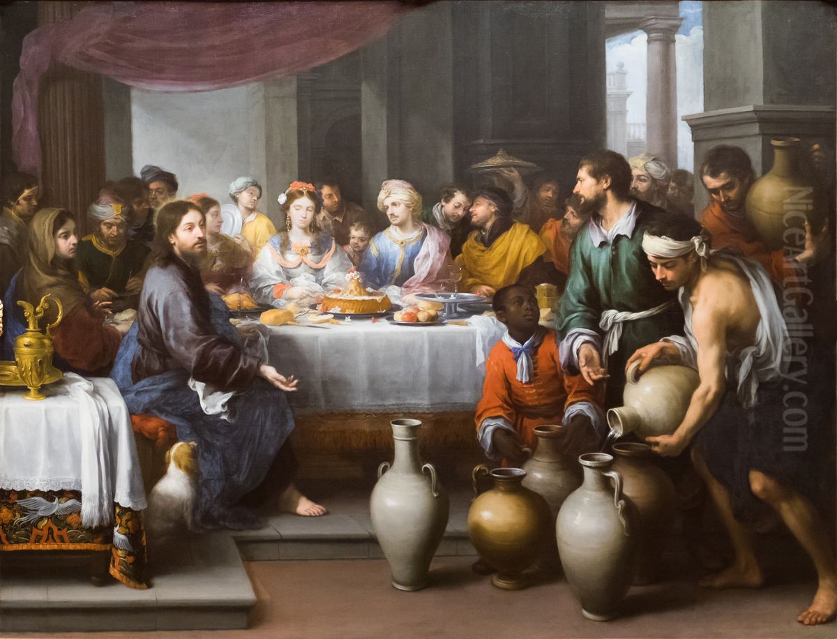 The Marriage Feast at Cana. Oil Painting by Bartolome Esteban Murillo