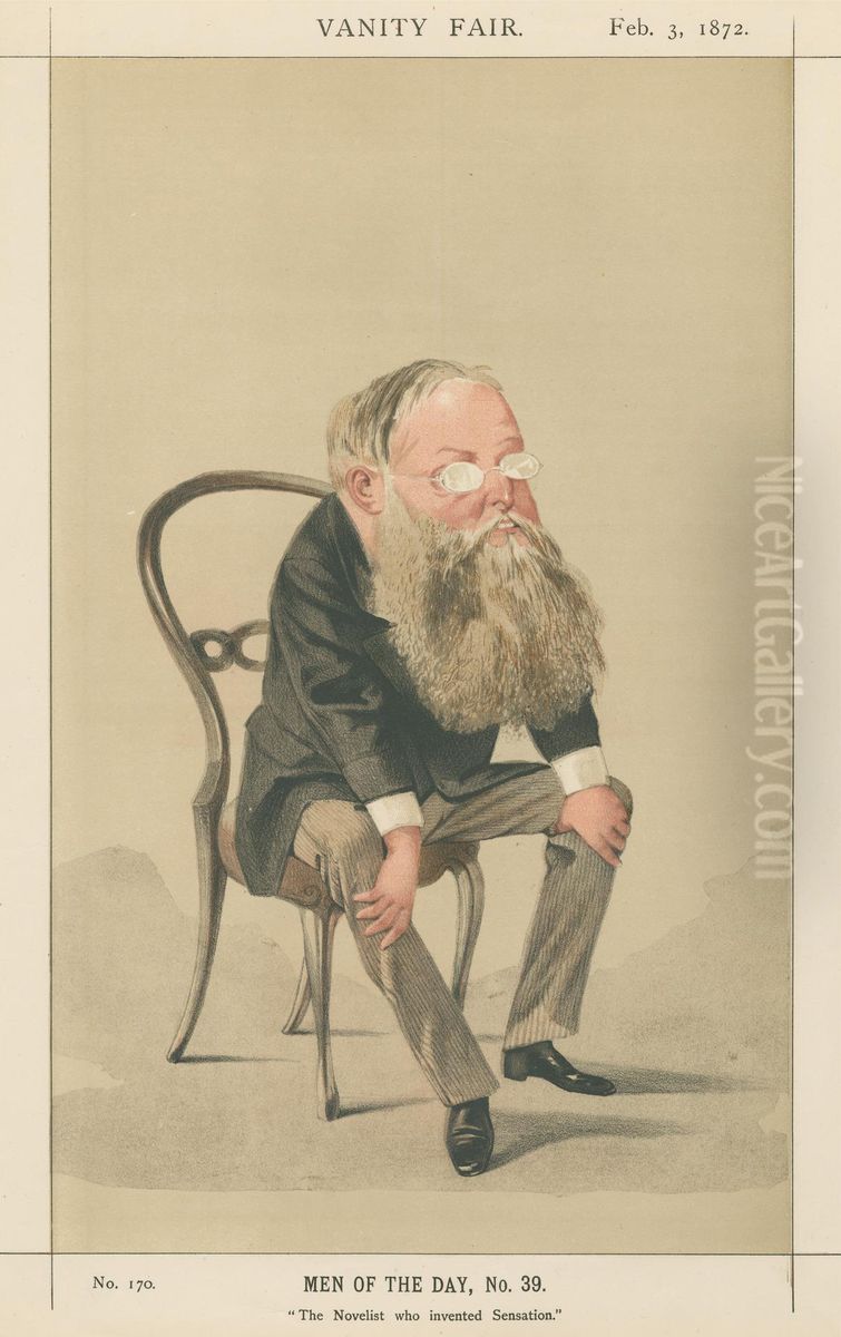 The Novelist who invented Sensation, Wilkie Collins (Vanity Fair series) Oil Painting by Adriano Cecioni