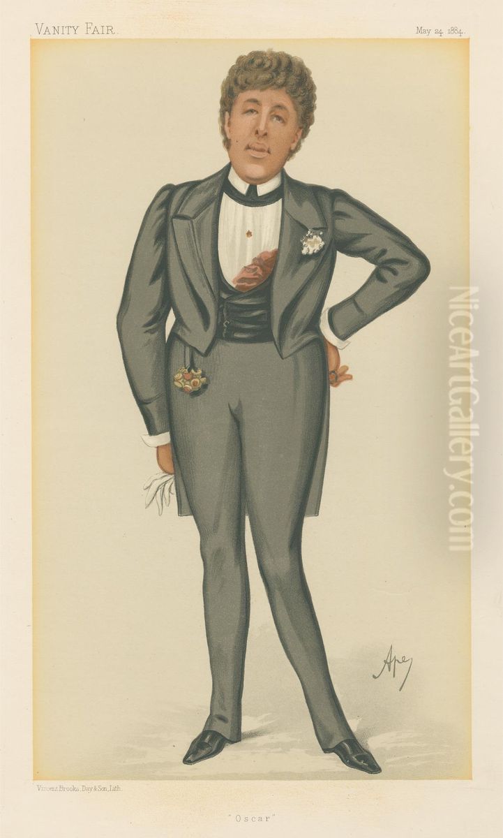 Oscar, Oscar Wilde (Vanity Fair series) Oil Painting by Carlo Pellegrini