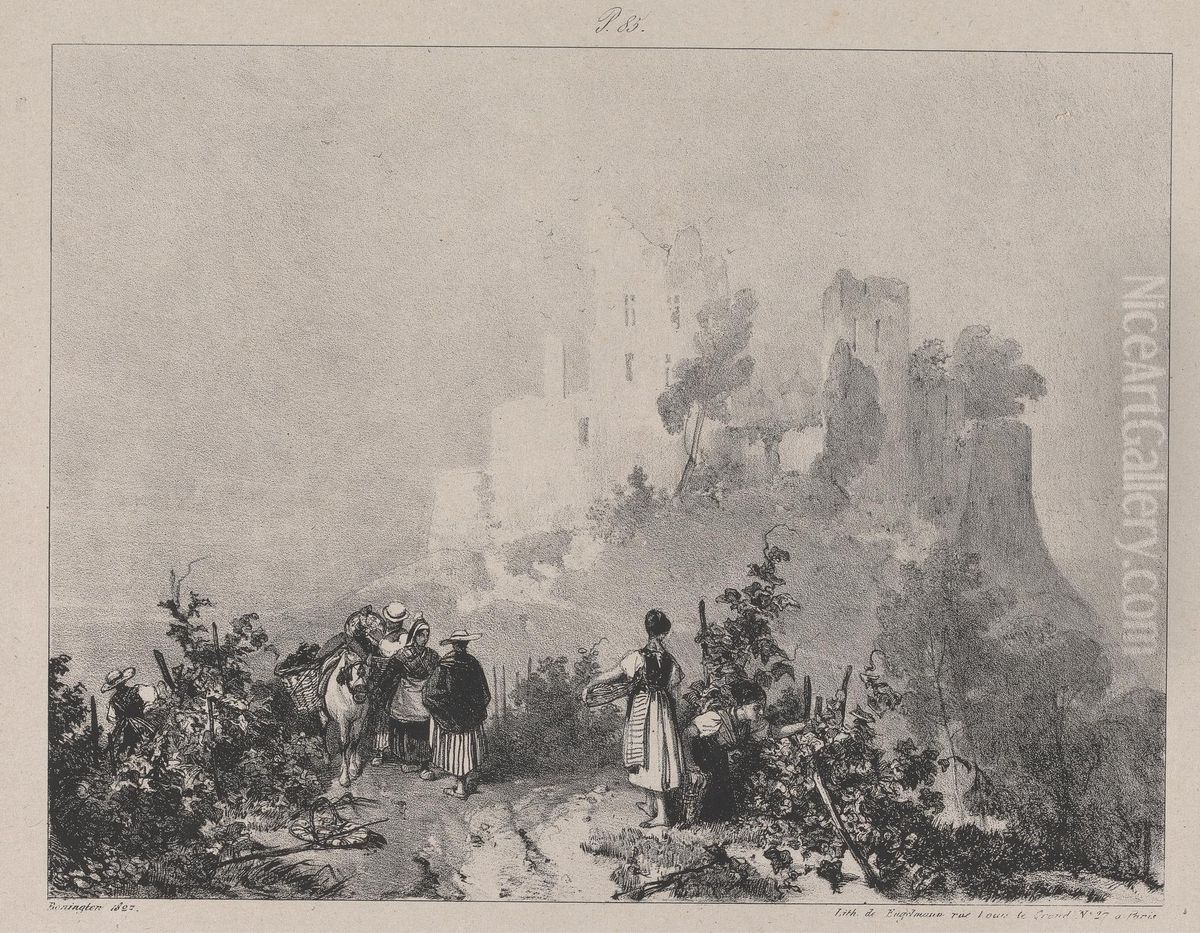 Ruines de Chateau d'Arlay Oil Painting by Richard Parkes Bonington