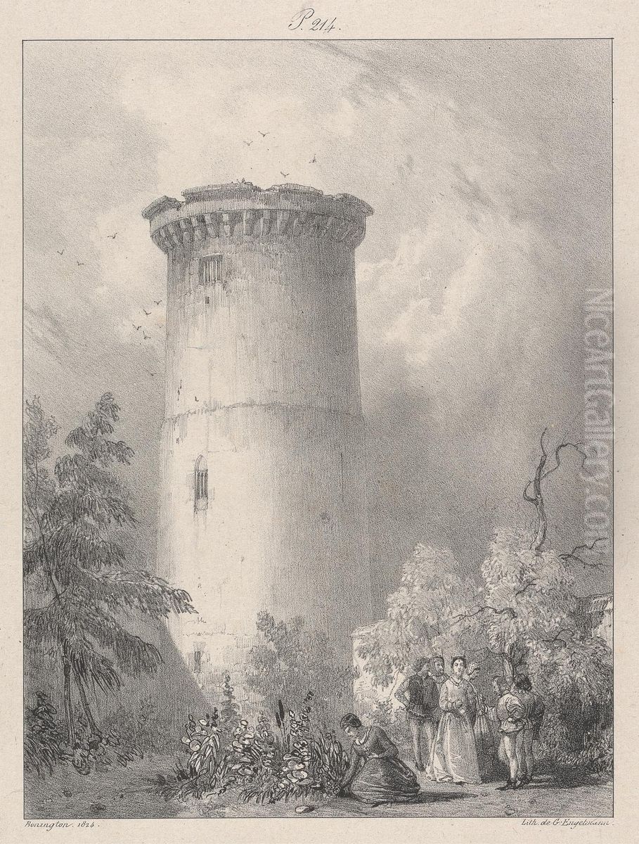 Tour aux Archives a Vernon Oil Painting by Richard Parkes Bonington