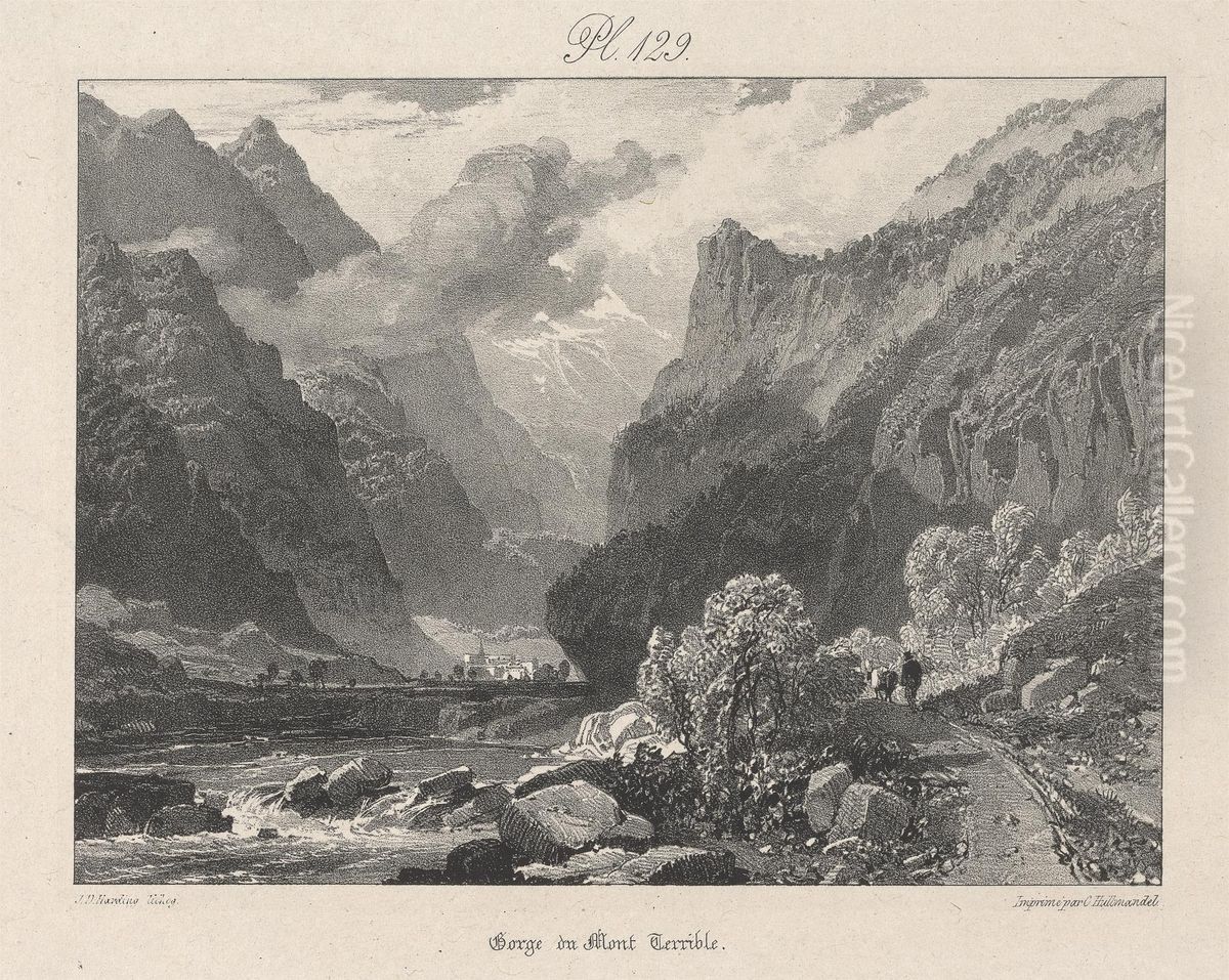 Gorge du Mont Terrible Oil Painting by James Duffield Harding