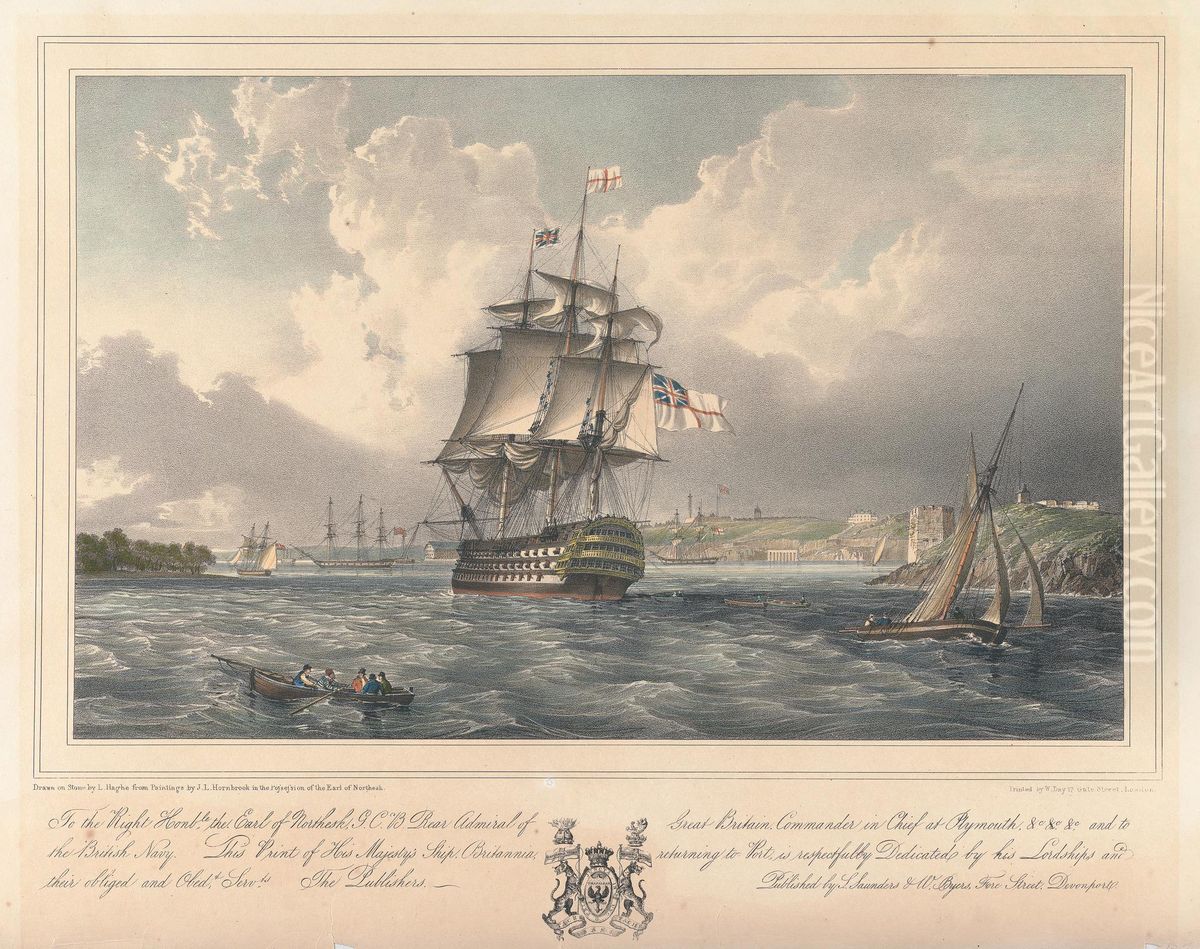 His Majesty's Ship Britannia Returning to Port Oil Painting by Louis Haghe