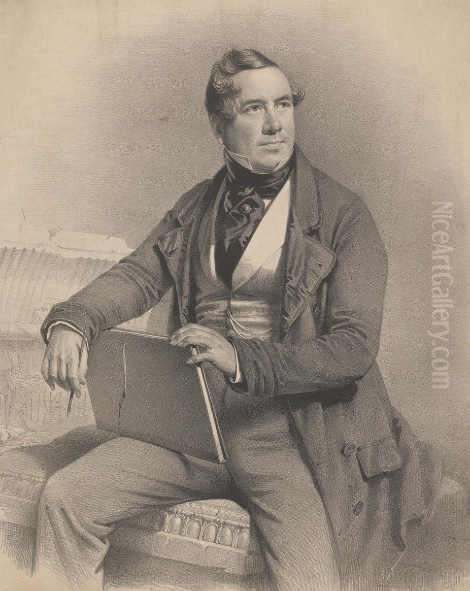 David Roberts Oil Painting by Charles Baugniet