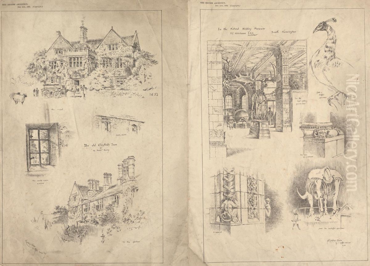 Rambling Sketces, from ; 'The British Architecture' Oil Painting by Augustus Pugin