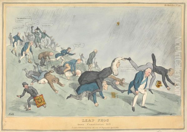 Leap Frog, Down Constitution Hill Oil Painting by John (H.B.) Doyle
