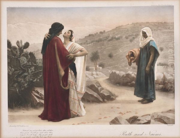 Ruth and Naomi Oil Painting by Philip Hermogenes Calderon