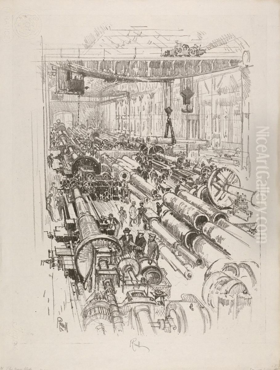 The Gun Shop Oil Painting by Joseph Pennell