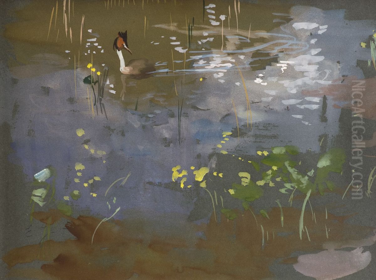 Silkkiuikku Oil Painting by Eero Jarnefelt