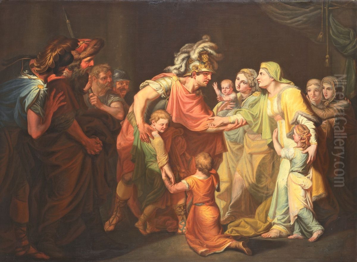 Svyatoslav's return from the Danube to his family in Kiev Oil Painting by Ivan Akimov