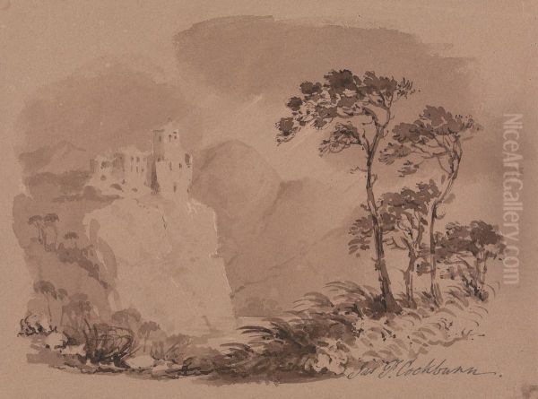 Italianate Landscape Oil Painting by James Pattison Cockburn