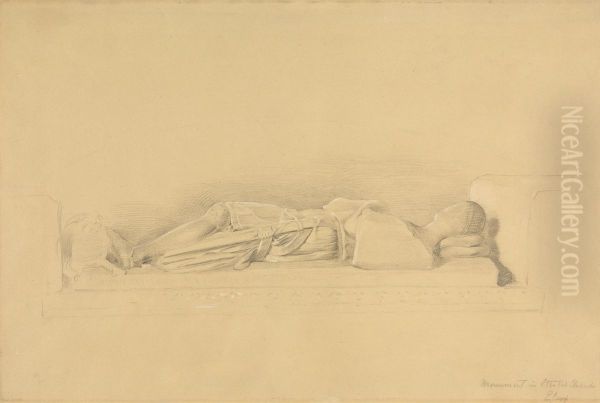 Effigy of a Crusader, Stisted Church Oil Painting by George Richmond