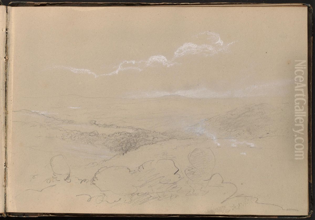 Landscape Scene Oil Painting by William Brockedon