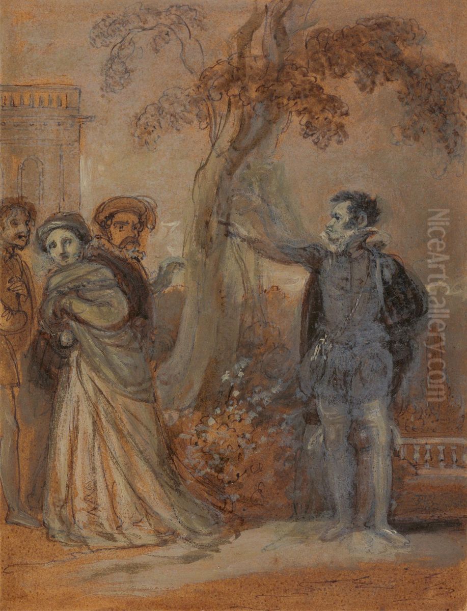 Malvolio abusing Maria, Fabian and Sir Toby Oil Painting by Robert Smirke
