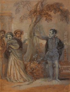 Malvolio abusing Maria, Fabian and Sir Toby