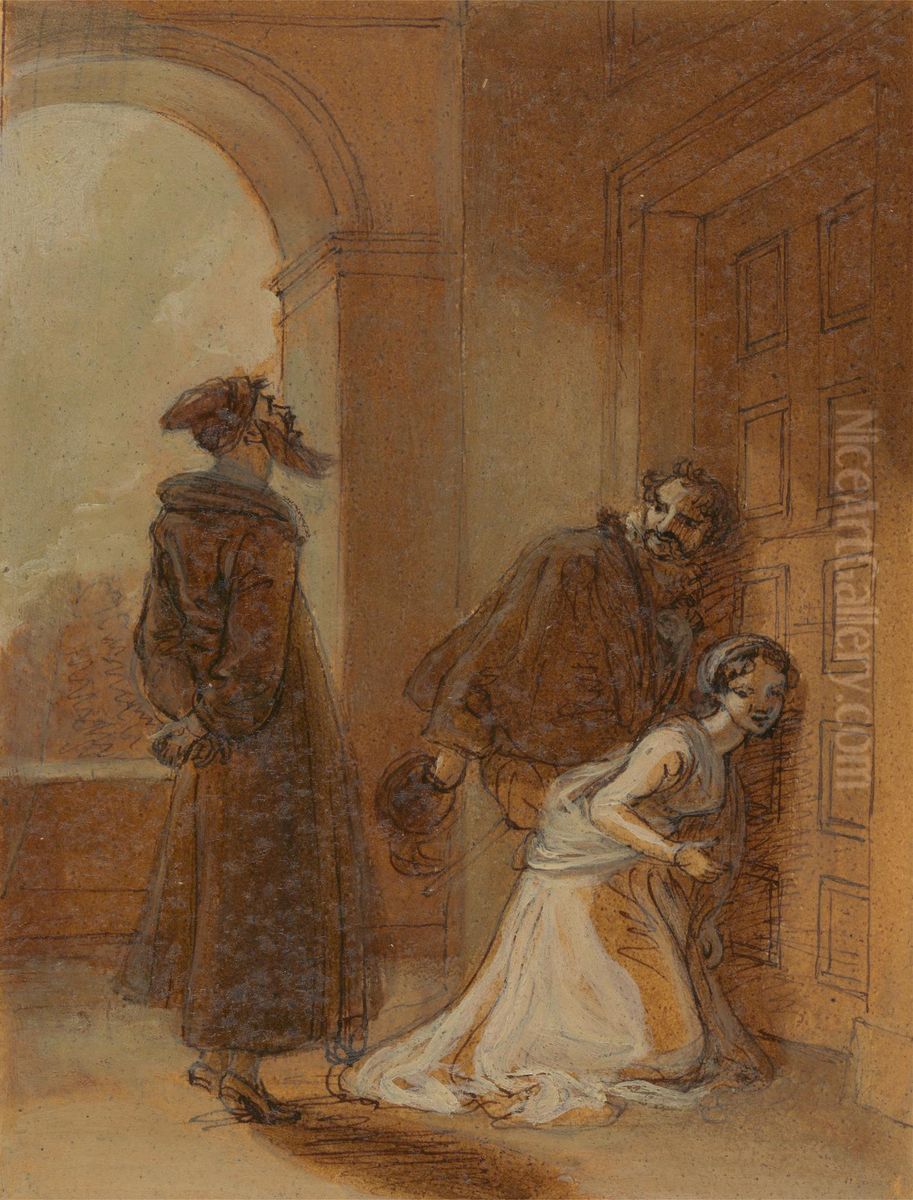 Feste, as Sir Topas, addressing Malvolio Oil Painting by Robert Smirke