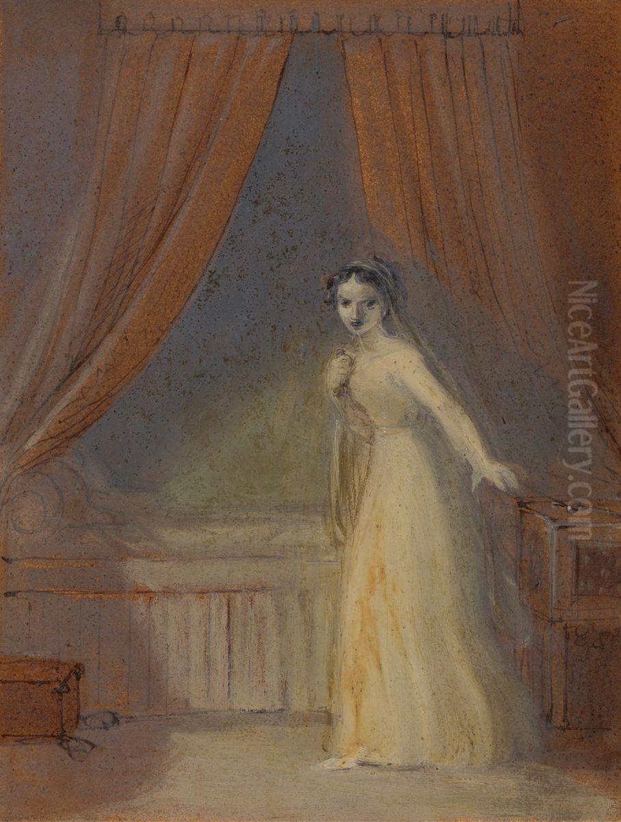 Juliet About to Take her Sleeping Draught Oil Painting by Robert Smirke