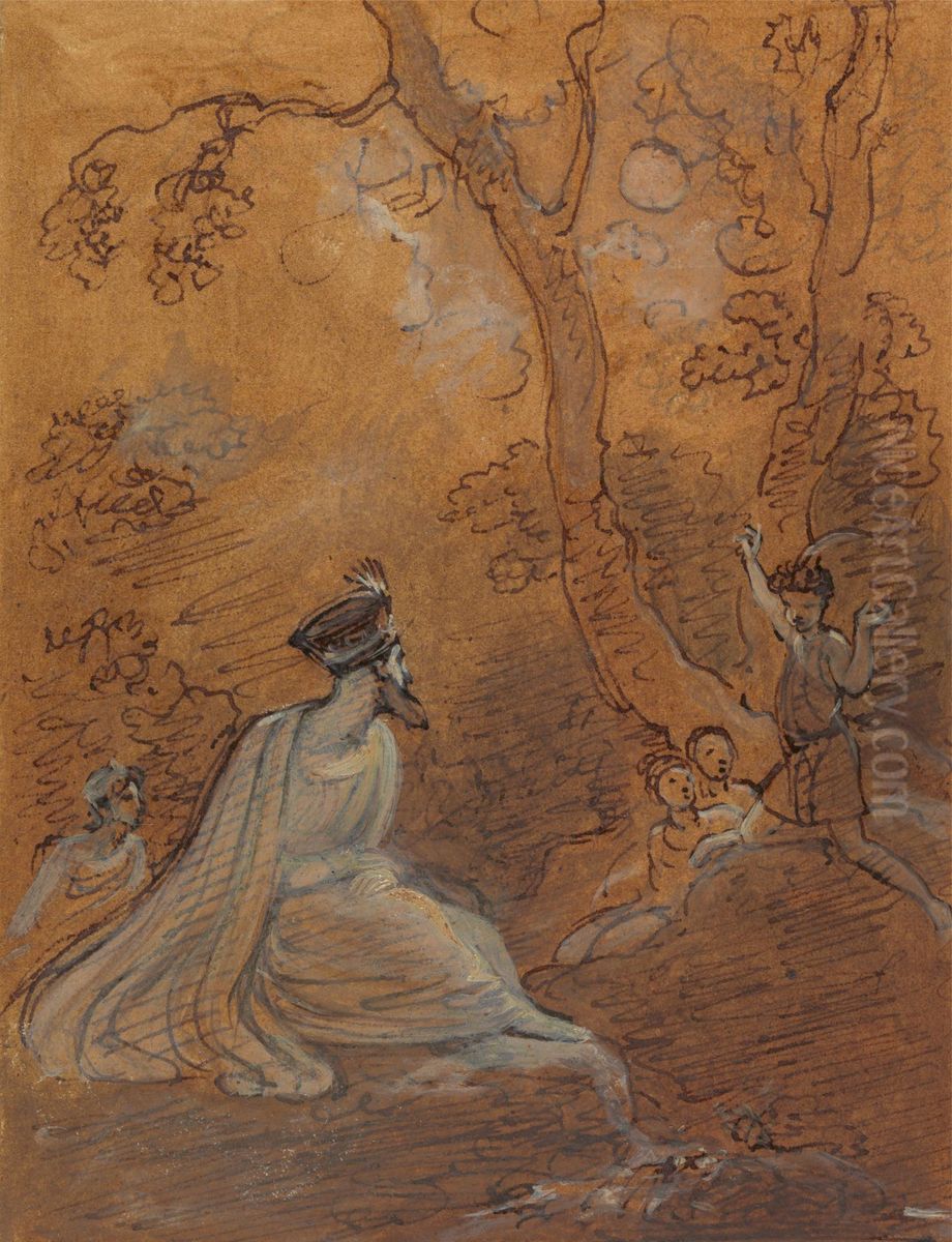 Oberon and Puck Oil Painting by Robert Smirke