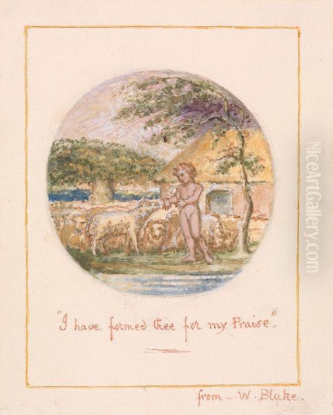 'I have formed thee for my praise' Oil Painting by Edward Calvert