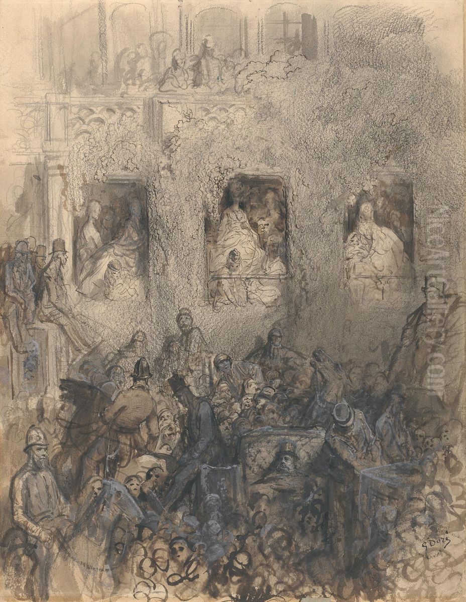 Study for a Block on the Road Oil Painting by Gustave Dore