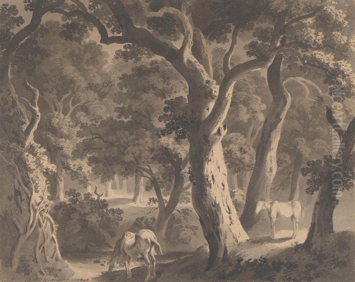 Wychwood Forest Oil Painting by Hugh William Williams Wychwood Forest Oil Painting by Hugh William Williams