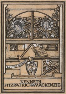 Design for a bookplate for Kenneth Fitzpatrick Mackenzie