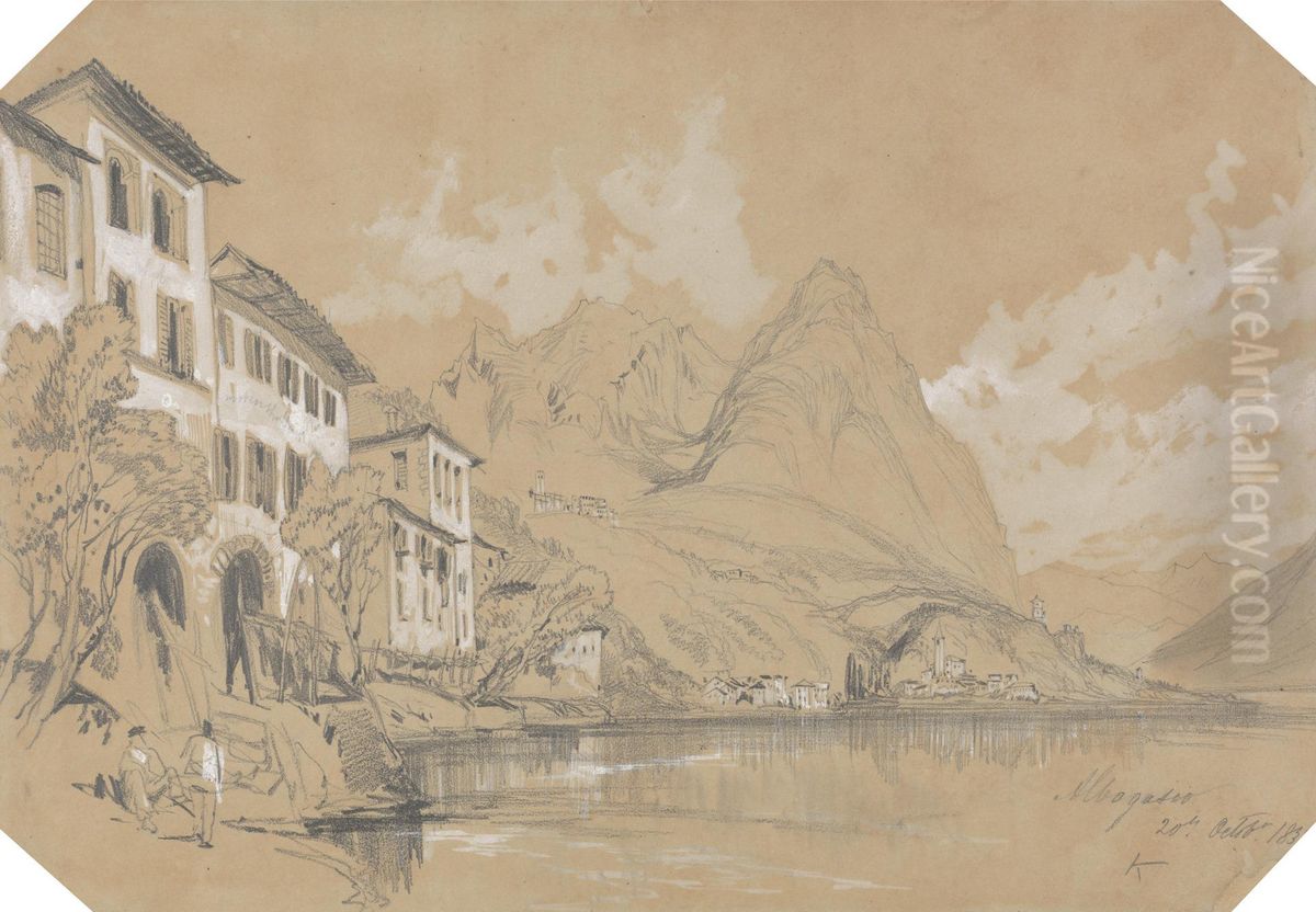 Albogasio Oil Painting by Edward Lear