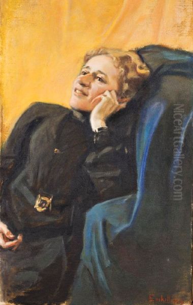 Portrait of Beda Stjernschantz Oil Painting by Magnus Enckell