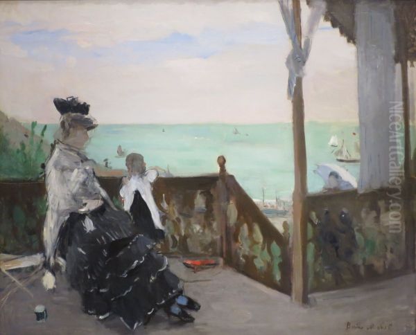 Dans une villa au bord de lamer Oil Painting by Berthe Morisot