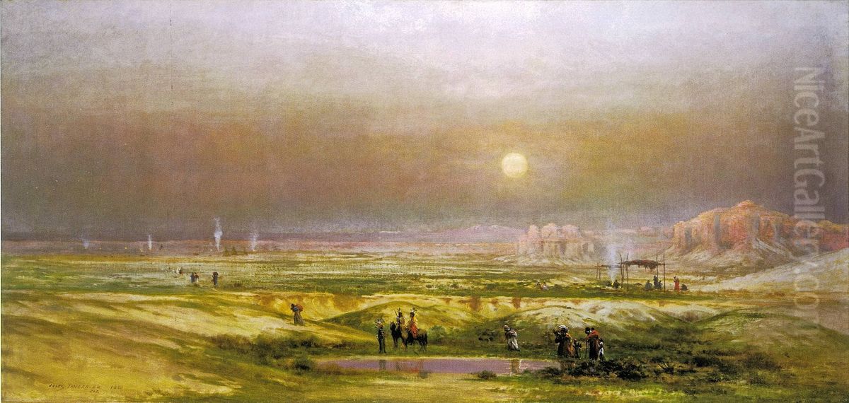 Indian Encampment in the Desert Oil Painting by Jules Tavernier