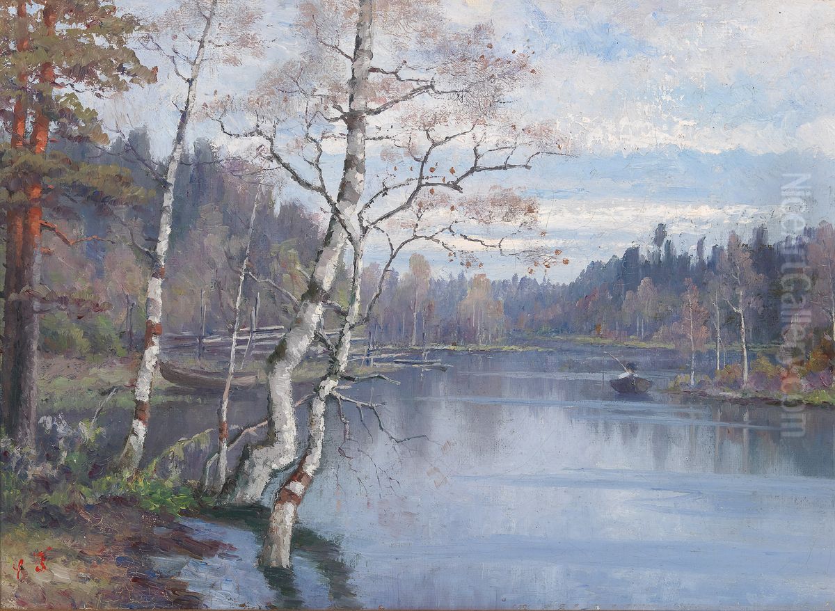 Spring Landscape Oil Painting by Ellen Favorin