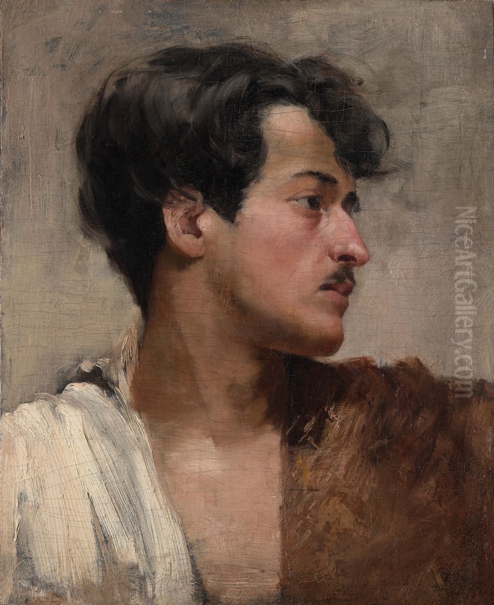 Self-portrait in profile. Oil Painting by Jozef Rapacki Self-portrait in profile. Oil Painting by Jozef Rapacki