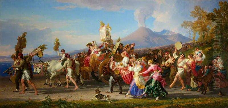 The Festa of the Madonna dell'Arco at Naples Oil Painting by Penry Williams