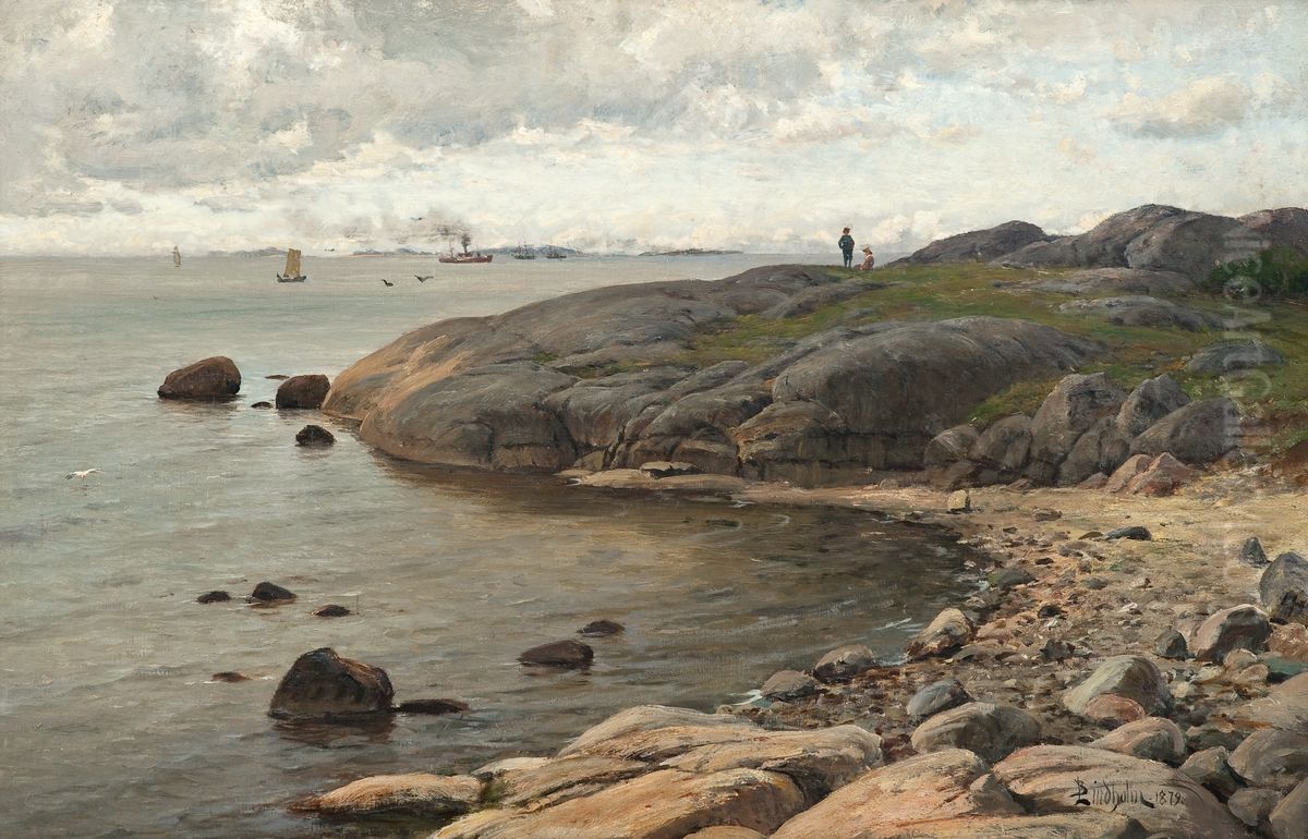 Rannikkomaisema Oil Painting by Berndt Lindholm