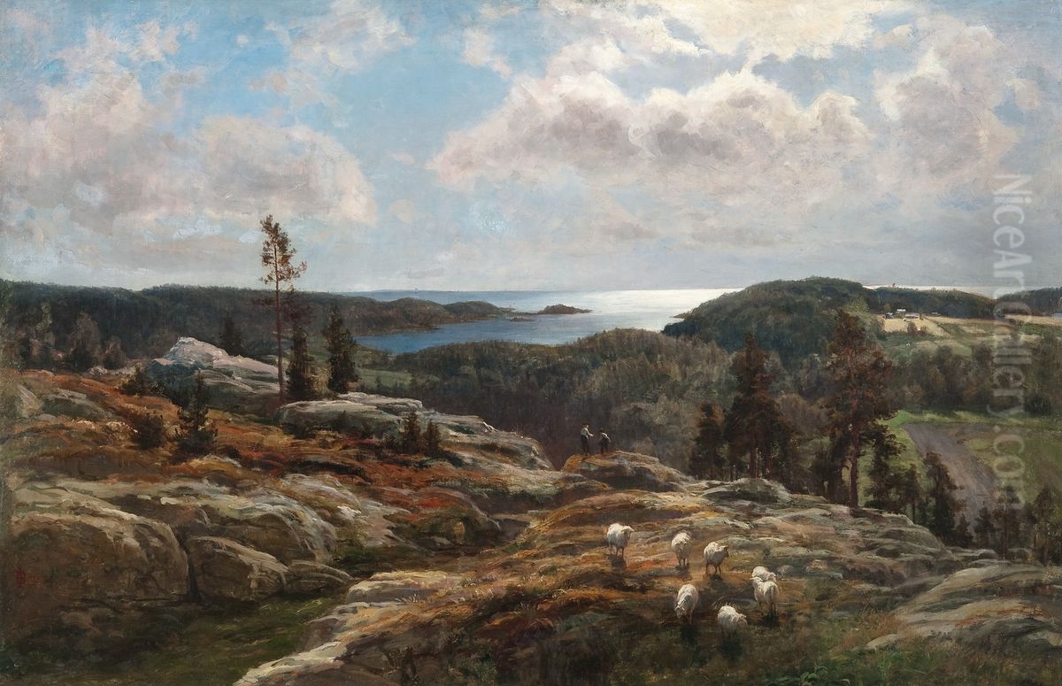 Nakyma Laatokasta Oil Painting by Berndt Lindholm