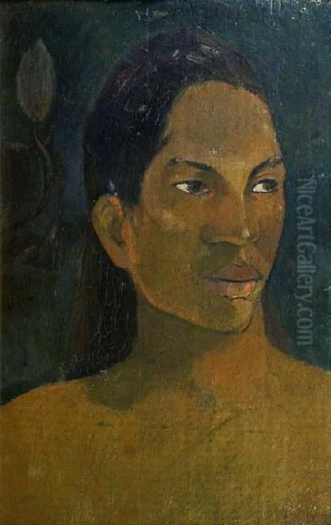 Tete de Tahitienne Oil Painting by Paul Gauguin