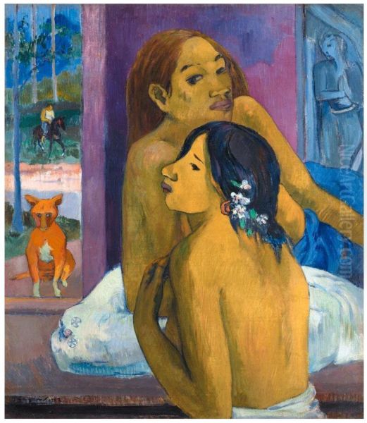 two women of Tahiti Oil Painting by Paul Gauguin