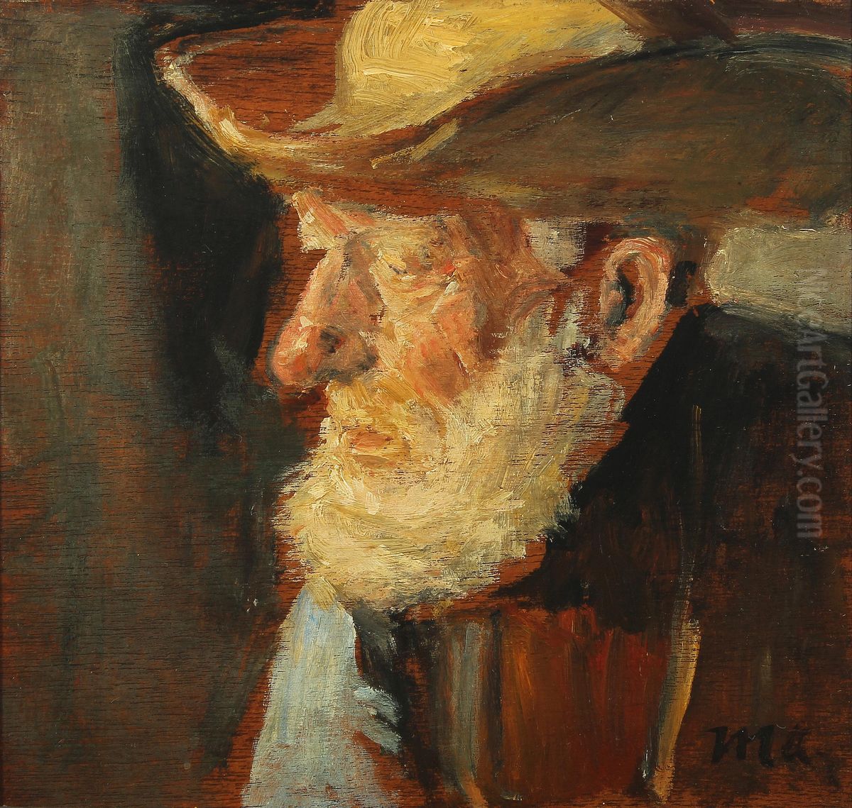 A pensive fisherman of Skagen. Oil Painting by Michael Peter Ancher A pensive fisherman of Skagen. Oil Painting by Michael Peter Ancher