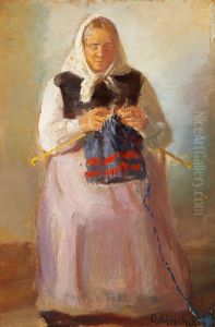 Sorine Moller knitting, Skagen.
