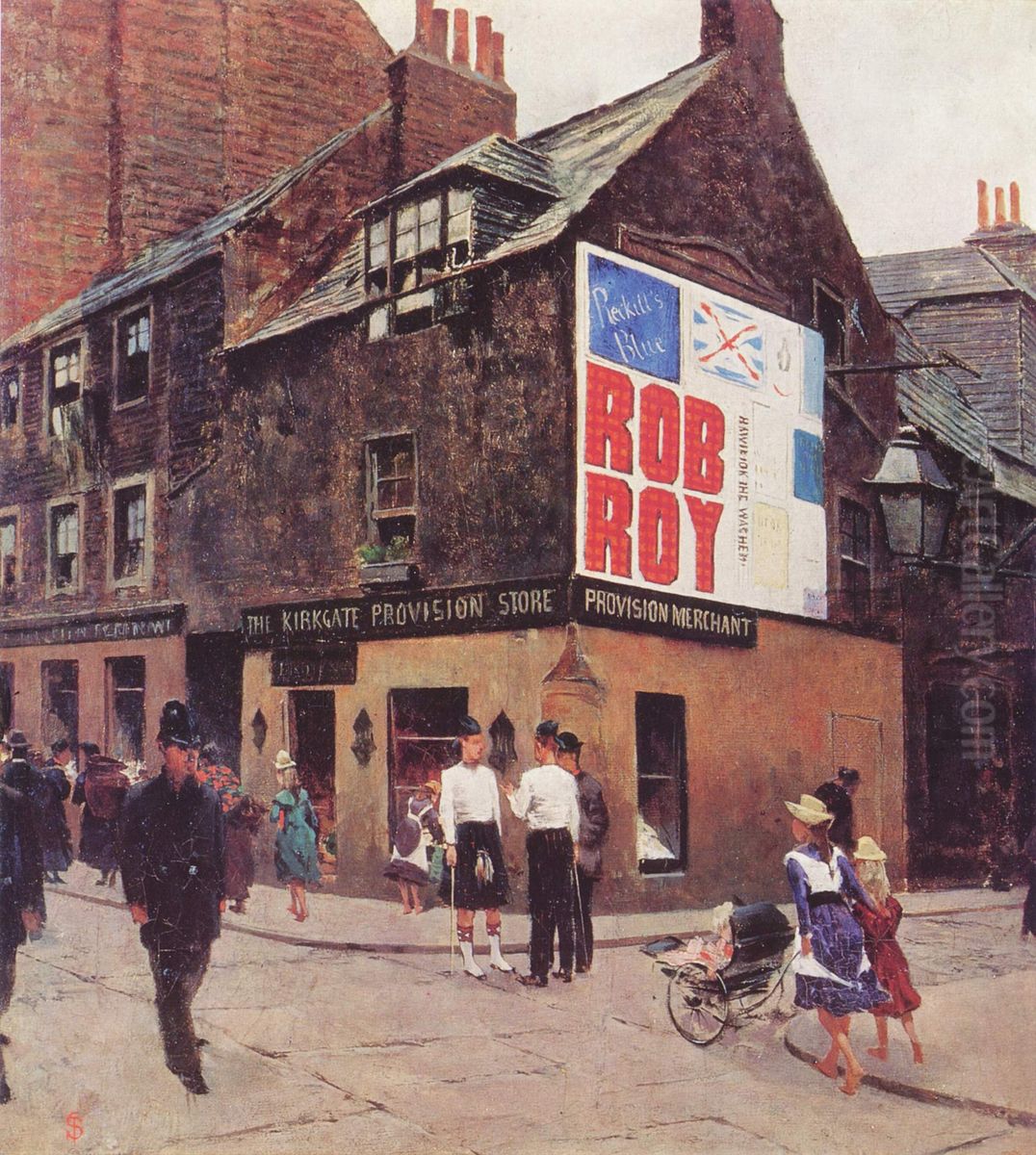 Kirkgate a Leight presso Edimburgo Oil Painting by Telemaco Signorini
