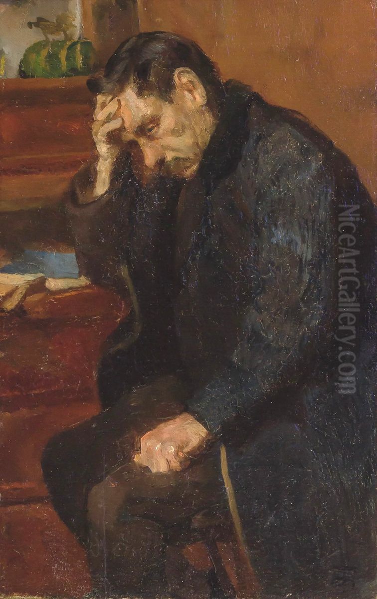 Contemplazione Oil Painting by Telemaco Signorini