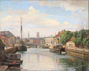 Frederiksholms Kanal with the Church of Our Lady in the distance. (1930)