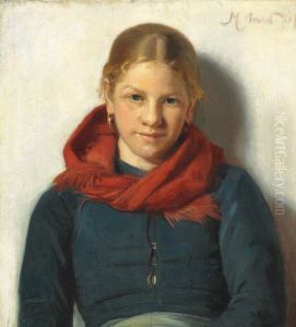 Skagen Girl in a Red Shawl.