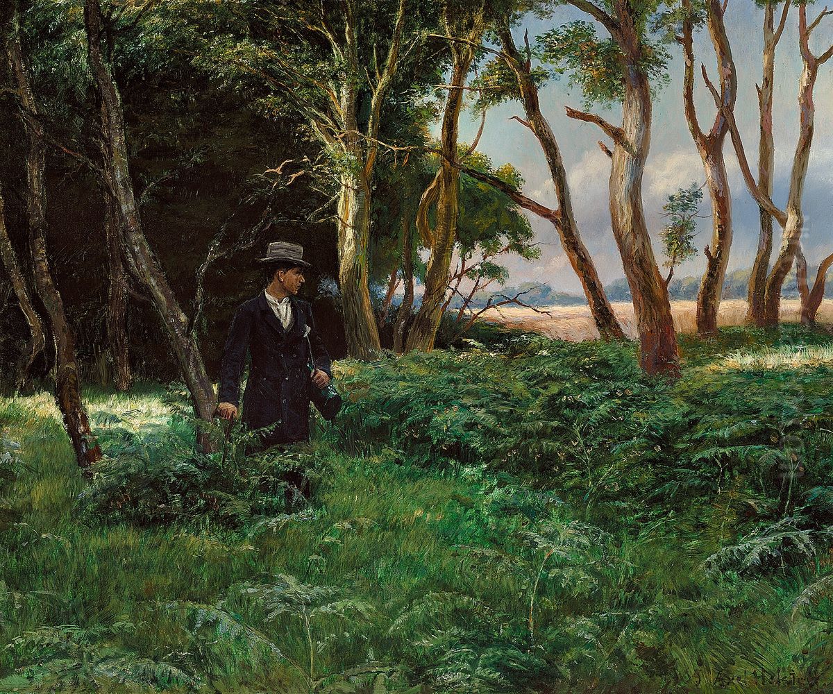 The botanist. Oil Painting by Axel Helsted