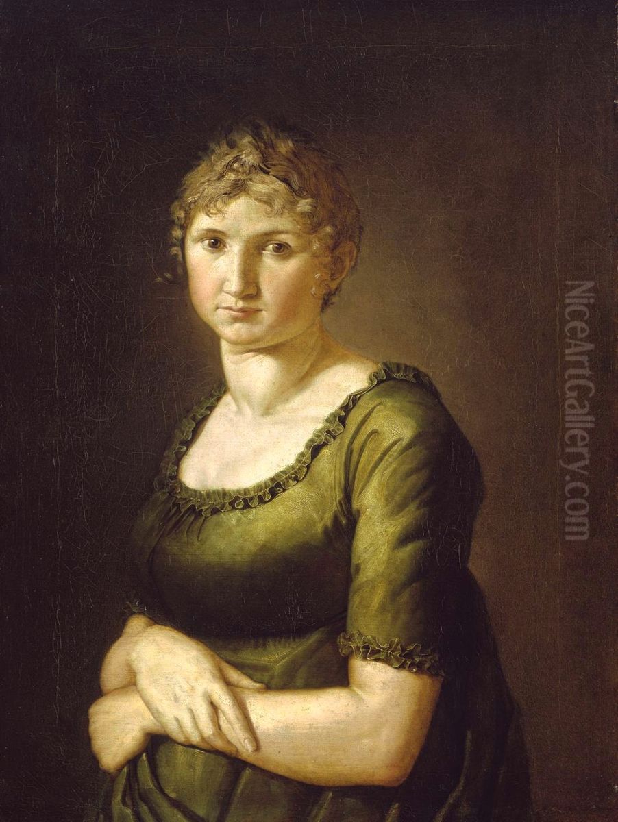 Portrait of Pauline in green dress Oil Painting by Philipp Otto Runge