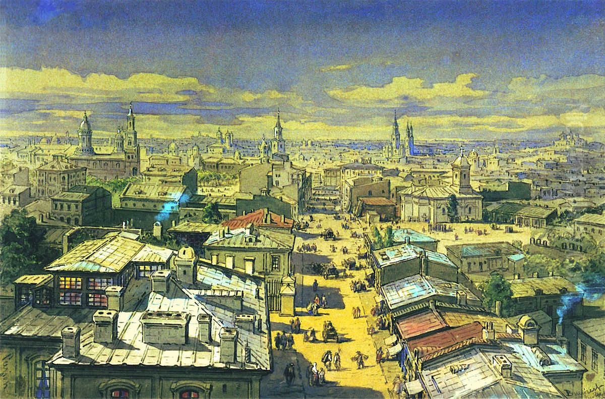 Vedere din turnul Coltei Oil Painting by Amedeo Preziosi