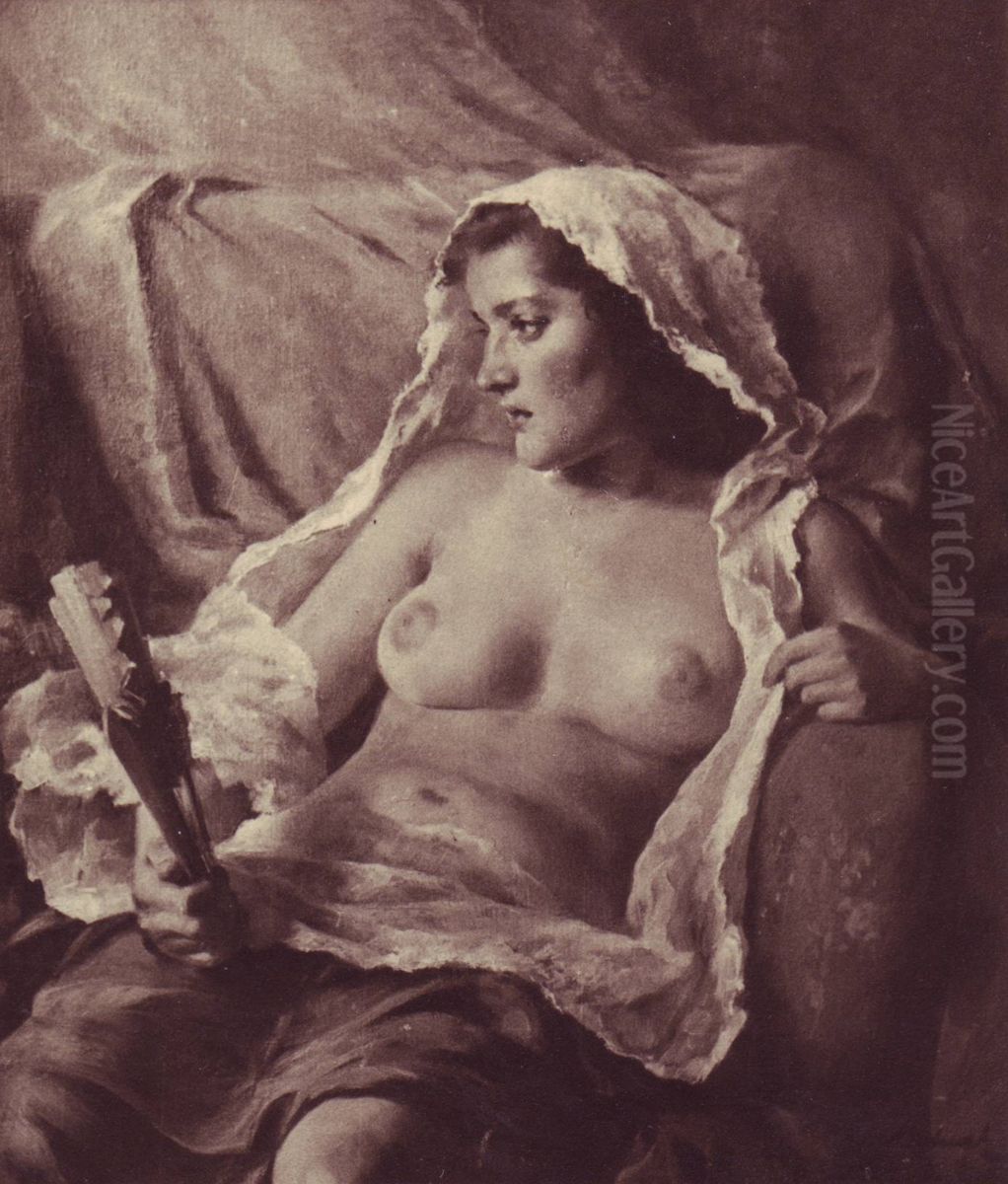 Zasnena Oil Painting by Frantisek Antonin Jelinek