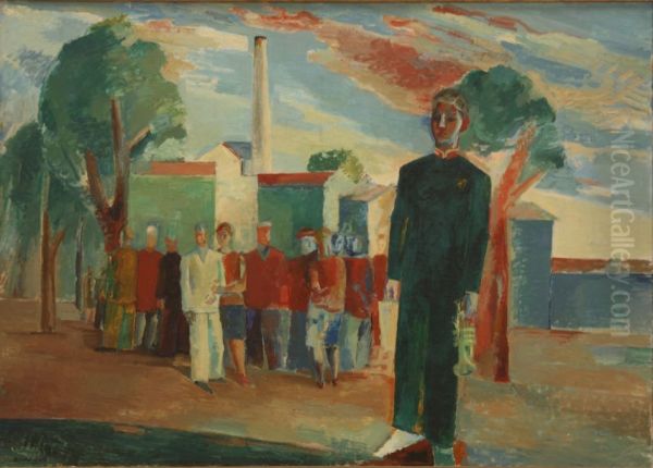 Musikanten Oil Painting by Bjarne Ness